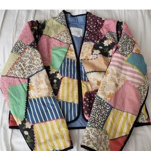 by Anthropologie Colorful Patchwork Women's quilted Jacket M